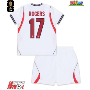 Inglaterra Morgan Rogers #17 Primera Equipación Niños Mundial 2026 Manga Corta (+ Pantalones cortos)